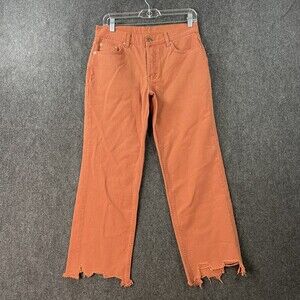 Free People We The Free Jeans Women’s 26 Orange Brick Maggie Mid-Rise Straight